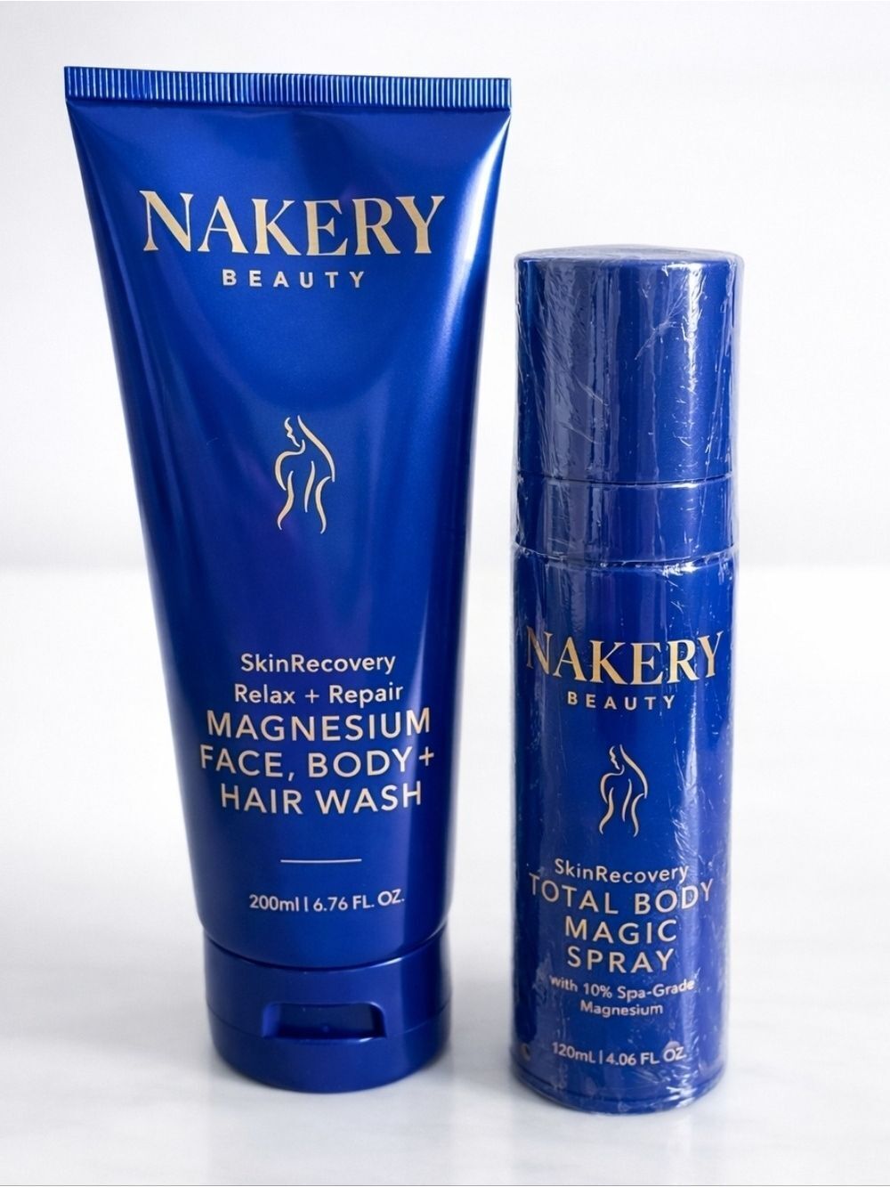Nakery Beauty SkinRecovery 2 Pc Bundle Magnesium Body Wash & Magic Spray New